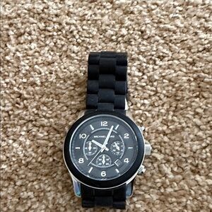 Michael Kors Black and Silver Men's Watch